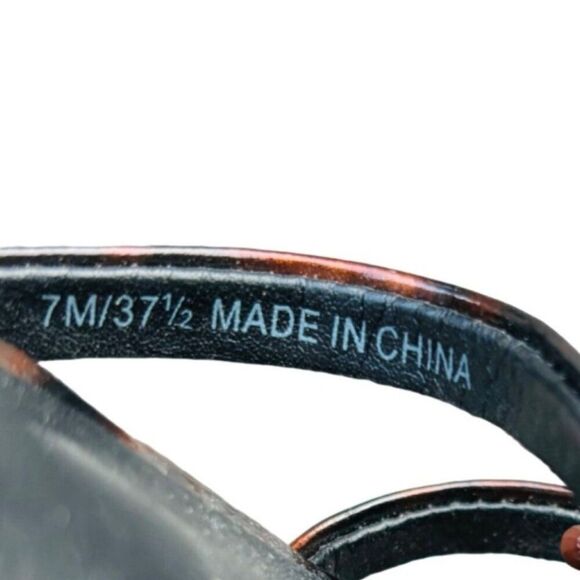 REBECCA MINKOFF 7 37.5 Raygan Seed Bead Fringe Tortoise Print Heeled Mule Sandal - Picture 12 of 14